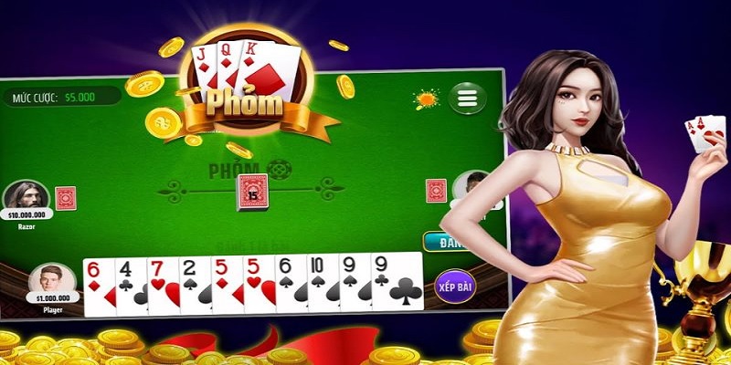 Game thủ có thể tạo phỏm dọc, tức 3 quân bài cùng chất và liên tiếp nhau