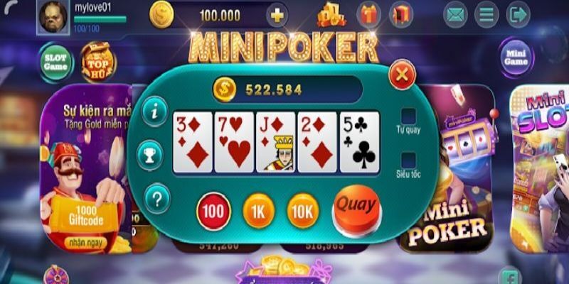 Cơ hội trúng giải thưởng lớn khi chơi game Mini Poker